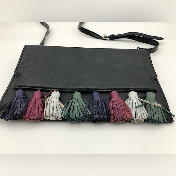 REBECCA MINKOFF Sofia Leather Suede Tasseled Crossbody Bag - Picture 1 of 9